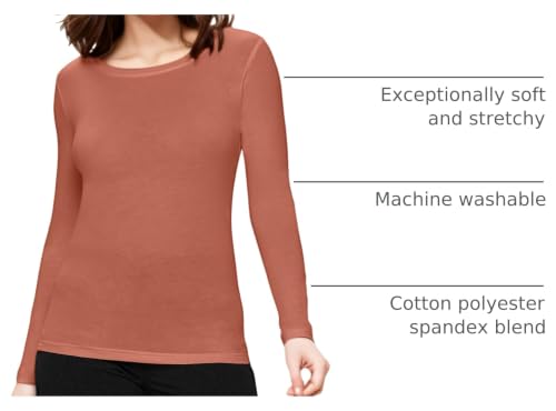 Image of Natural Uniforms Women's Long Sleeve Underscrub T-Shirt - Cotton Blend Scrub Base Layer for Nurses & Medical Professionals