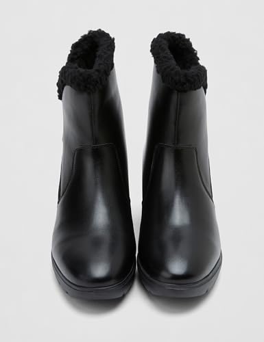 Image of ELLE Women's Ankle Boots with Faux-Fur Trim and Side Zipper Closure