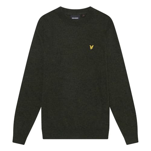 Image of Lyle & Scott KN2114V Lambswool Blend Crew Neck Sweater, Green, XXL