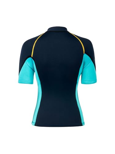 Chamarra de Neopreno para Mujer Manga Corta 1.5mm, Chaqueta de Buceo y Surf, Azul Marino Talla X-Small miniatura 4