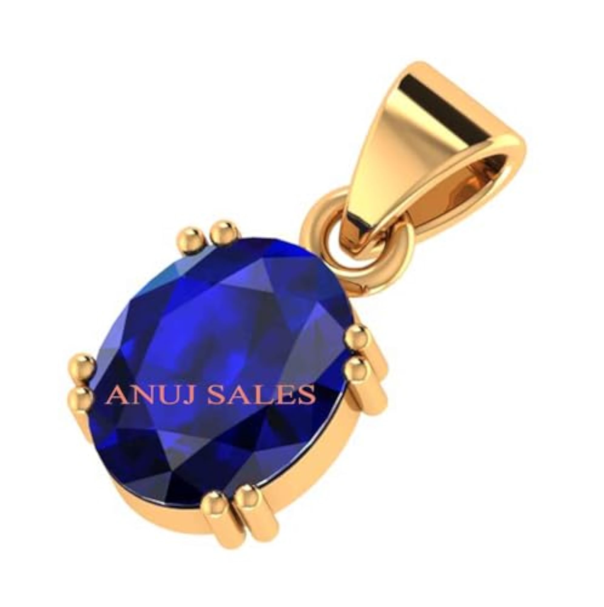15.25 Ratti Blue Sapphire Pendant, Gold Locket for Men and Women