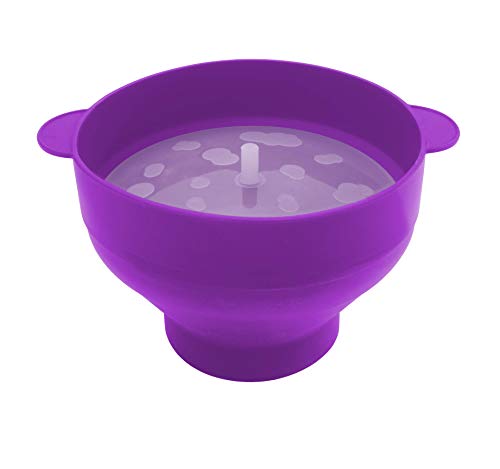 Cuenco para palomitas de maíz para microondas, plegable, fácil de limpiar, fácil de usar, fácil de almacenar (morado)