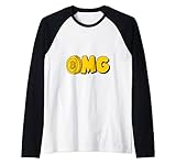 Smilecryptotees Funny OMG Oh My God Bitcoin Cryptocurrency Raglan Baseball Tee