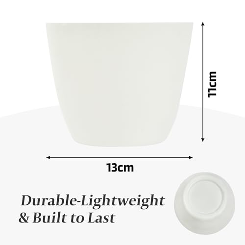 Image of Kuber Industries (Pack of 4) Flower Pot | (5 Inch) Plain Cool Plant Stand | Fuldani for Home Decor | Phooldaan for Terrace, Garden | Blue & White