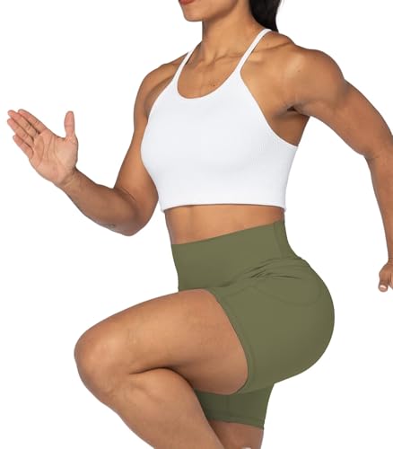 Image of Sunzel No Front Seam Biker Shorts for Women with Pockets, Yoga Workout Gym Bike Shorts with Tummy Control | 3, 5 Or 8-Inch Inseam, High Waisted, No Front Seam, Side Pockets, Buttery Soft, Compression Fit, Squat Proof, Tummy Control