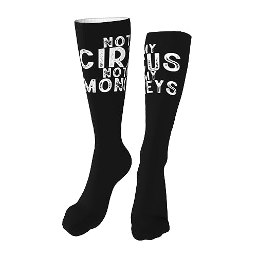 Not My Circus Not My Monkeys Knee High Socks For Women Long Tube Socks Athletic Compression Socks Unisex High Socks Girls