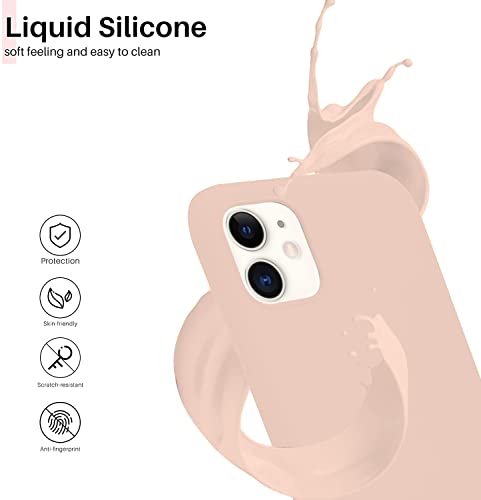Image of VONZEE Microfiber Candy Liquid Silicone Shockproof Slim Back Cover Compatible for iPhone 11 6.1 inch, (Pink)