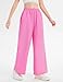 Hvididan Girls Wide Leg Loose Pants Straight Plain Casual Uniform Long Pant for School Street Outgoing Kids Girls Rose Pink