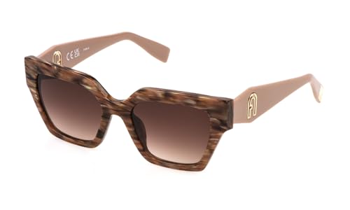 Furla SFU811 Gafas, Shiny Striped Brown, 54 para Mujer