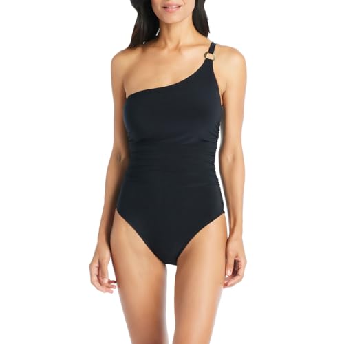 Beyond Control One Shoulder Swimsuit - Tummy Control Bathing Suit For Women With Ring Accent, Black One Piece Swimsuit thumb #3