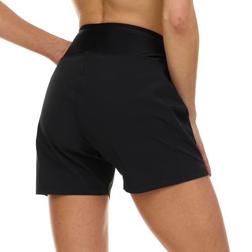 Hurley 5"/7" High Waisted Swim Shorts Women, Board Shorts with Pockets & Inner Liner, Quick Dry Swim Trunk, UPF 50+4