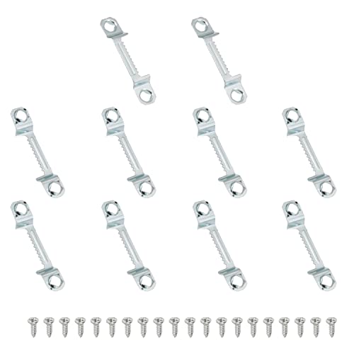 Image of MroMax 30PCS Sawtooth Picture Hangers Iron Picture Hangers 1.69 inch x 0.31 inch Double Hole Picture Frames Hangers for Hanging Clock Paintings Artwork Picture Frame Hook Photos Silver