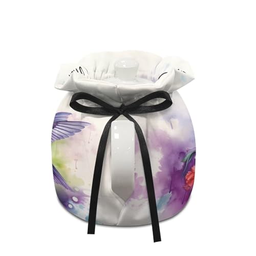 Image of Spring Hummingbird Flower Tea Pot Cozies Washable Teapot Protective Cover Insulation and Keep Warm Heat Preservation Tea Cosy Tea Kettle Quilt with Drawstring for Tea Party Decor