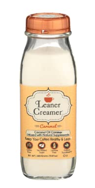 Leaner Creamer Caramel Flavored Creamer Coconut Oil Based 9 87 Ounces Pack Of 6