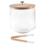 Karma, Glass Ice Bucket Airtight Lid with Tongs - 4.25L Beverage Tub Cocktail Home Bar Accessories, Wine, Beer - Chiller for Parties, Champagne Drink Cooler, Clear