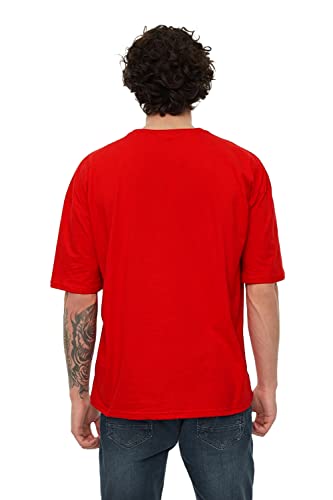 Image of Solid Baggy & Dropshoulder Oversized T-Shirt for Men