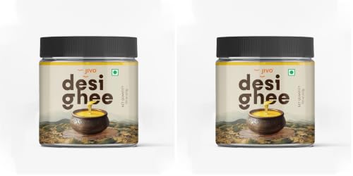 Image of Jivo Desi Ghee 500 ML | Traditional Preparation from Desi Cow Milk | Suitable for Cooking, Frying & Baking | Authentic Aroma and Flavor | Ideal for Indian and Continental Recipes (Pack of 2)