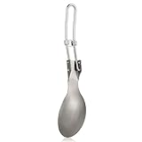 Lixada Cuchara Plegable de Titanio, Cuchara Ligera para Cena al Aire, Cubiertos para Viajes y acampadas