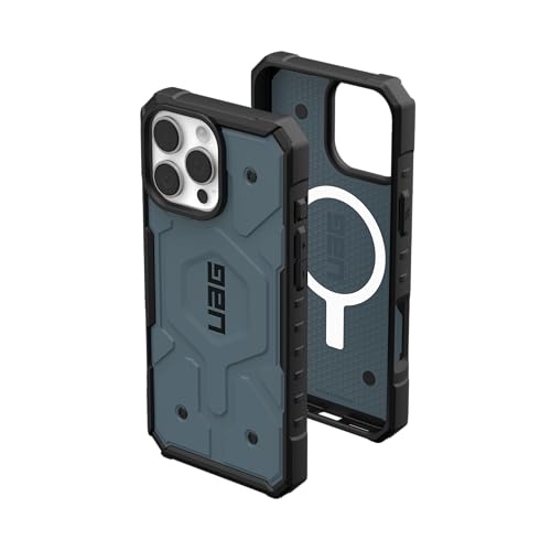 URBAN ARMOR GEAR (UAG) Pathfinder Hülle für iPhone 16 Pro Max 6,9 Zoll (17,5 cm), kompatibel mit MagSafe-Laden, robust, stoßfest, rutschfest, Schutzhülle in Militärqualität, Wolkenblau