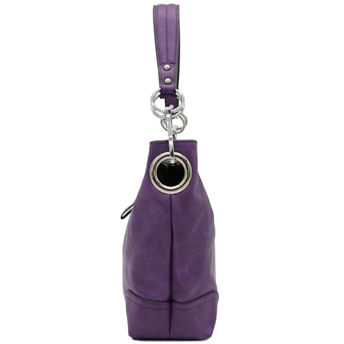Image of Hobo Shoulder Bag with Big Snap Hook Hardware