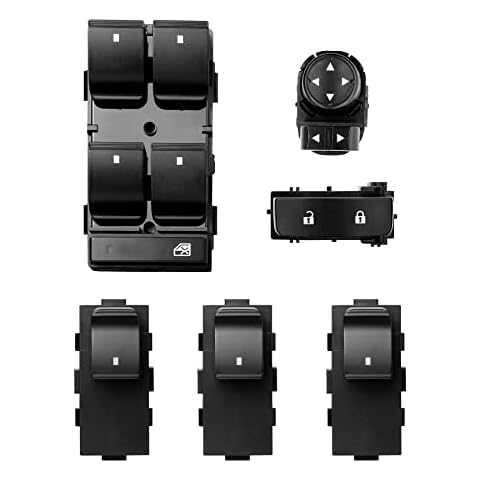 Power Window Switch Driver Side & Passenger Window Switch & Door Lock & Mirror Switch | Compatible with 2007-2015 Chevy Silverado GMC Sierra | Replaces# 25789692, 22883768, 15804093, 22895545 Cover