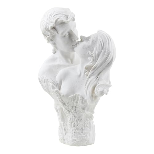 Image of ARMONIA Romantic Couple Sculpture, White Marble Finish, Premium Glitter Design,| Showpiece Figurine Idol for Home Decor Gift,New Year Gift,Christmas Decoration & Housewarming