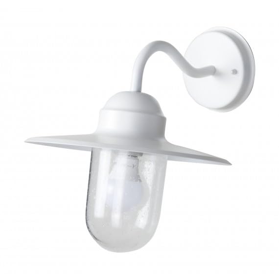 Applique Rétro Blanche ARKIVA : Éclairage Extérieur Vintage Style Ferme, vers le Bas