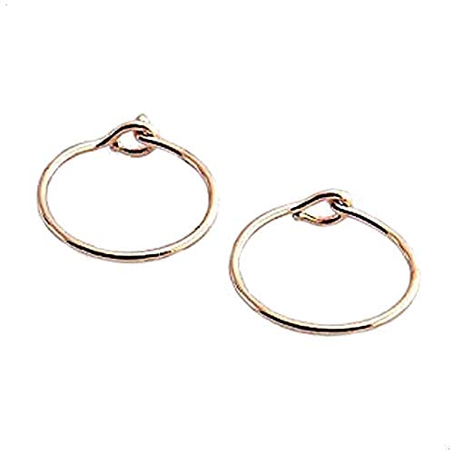 Extra Thin 8mm 24 Gauge 14K Rose Gold Filled Hoop Earrings Cartilage Handmade for Small Endless