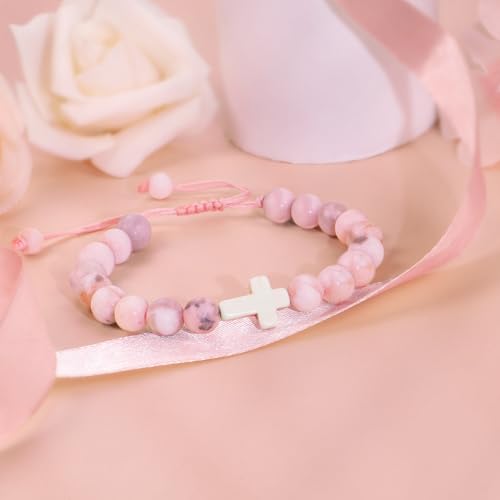 Image of Sereney Birthday Gifts for Girls Pink Handmade Beaded Bracelets for Teen
