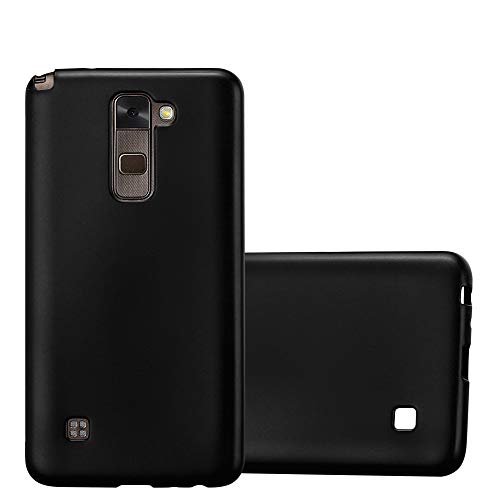 Cadorabo Funda para LG Stylus 2 en Metallic Negro - Cubierta Proteccíon de Silicona TPU Delgada e Flexible con Antichoque - Gel Case Cover Carcasa Ligera
