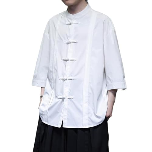 Chemise courte homme col mao style chinois haut été vêtement tang chic