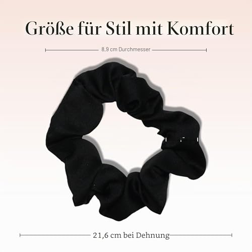 Kitsch Satin Haargummi Damen – Keine Knicke, Frizz-Kontrolle | Weicher als Seide, Haargummis sanft zum Haar für alle Haartypen | Stilvolle Scrunchies Haar-Accessoires – Schwarz, 5 Stück
