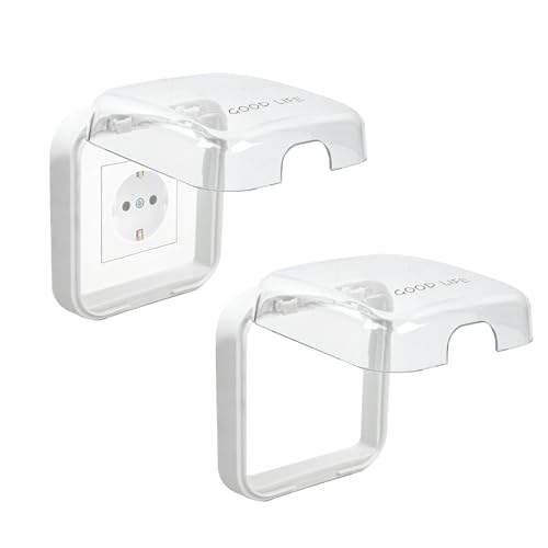 Schalter Abdeckung Steckdosenabdeckung, 2 Stück Steckdose Abdeckung Typ 86 Flip Outlet Box Hauchdünn Selbstklebend Wasserdicht Steckdosenschutz Abdeckungen für Badezimmer Zuhause, Transparente