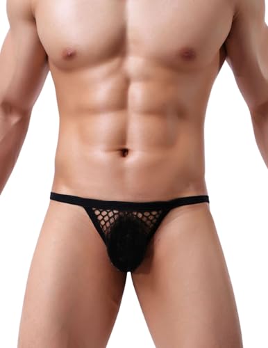 String en maille pour hommes WBDWWTD en résille blanc et noir taille basse
