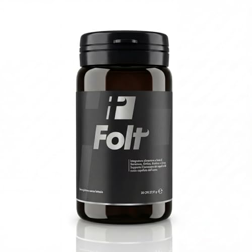 FOLT - Integratori per Capelli Uomo Alto Dosaggio - Biotina Cheratina e Zinco per Alopecia Androgenetica - Integratori Capelli con Vitamine per Capelli - Anticaduta Capelli Uomo - 30 Capsule