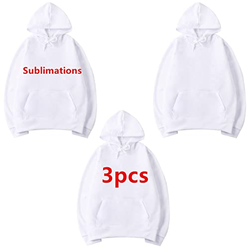 3pcs Sublimation Hoodies Blank Men 100 Polyester Hoodie For Sublimation