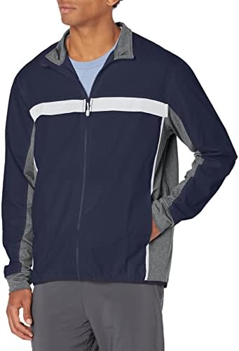 Colorblock Mock Neck Full Zip Jacket 