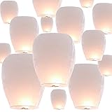 30 Pack Chinese Lantern to Release in Sky Paper Memorial Lunar Floating Decorations Biodegradable Fl
