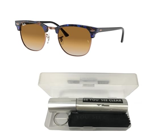 Ray-Ban RB3016 Sunglasses Bundle: RB 3016 CLUBMASTER 125651 Clubmaster Spotted Brown/Blue and Eyewear Cleaning Kit2