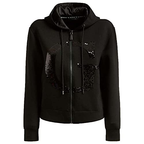 GUESS DAPHNE HOOD SWEATSHIRT, schwarz(jblkjetblacka (996)), Gr. S