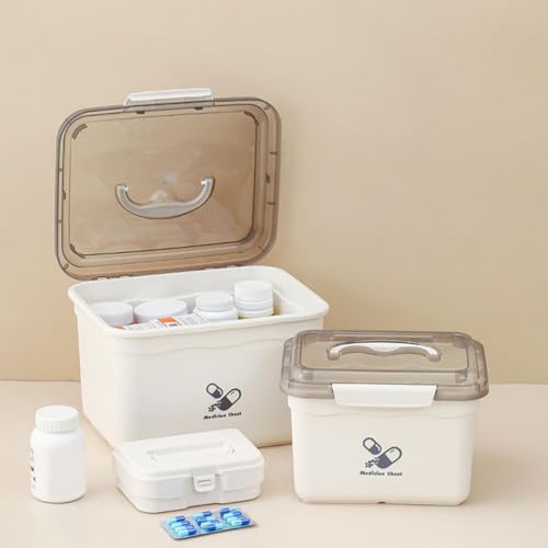 Caja de medicamentos para casa con doble capa y protección resistente a la humedad 6