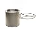 DZO Camping Hiking Outdoor Cookware Set – Cup Plus Lid, 20 oz / 600ml Stainless Steel Cooking Cup Pot with Vented Lid, Folding Handles and Measurement Marks