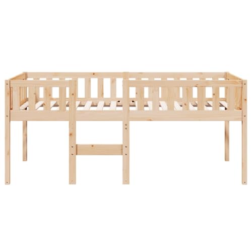 Vidaxl Letto Per Bambini Senza Materasso 75X190 Cm Legno Massello Pino, Letto A Soppalco Con Scala, Letto A Castello Singolo, Struttura Letto A Soppalco - 5