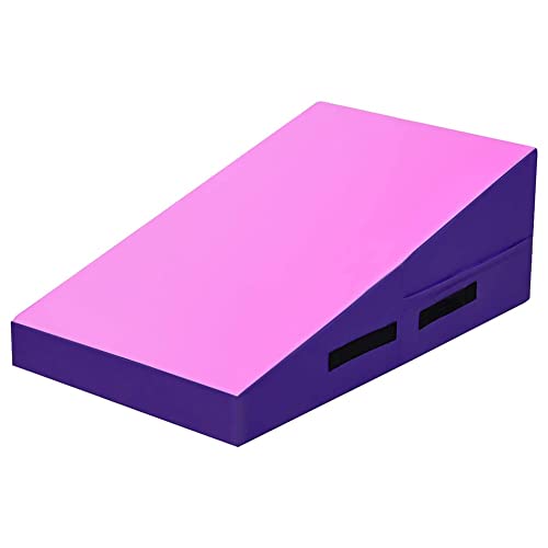 LXHONG Gymnastics Wedge Mat - Folding Incline Gymnastics Cheese Mat for Home Exercise, Aerobics - W/Carrying Handles - Custom Colors (Color : Pink-purple, Size : 120x60x35cm)