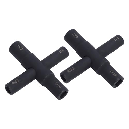 YWBL-WH 2 Llaves de Grifo Cruzadas, Llave de 4 Vías para Grifo de Válvula, Grifo de Acero para Agua 1/4 9/32 5/16 11/32 Pulgadas, Diseño Compacto y Liviano, Controla Fácilmente el Agua