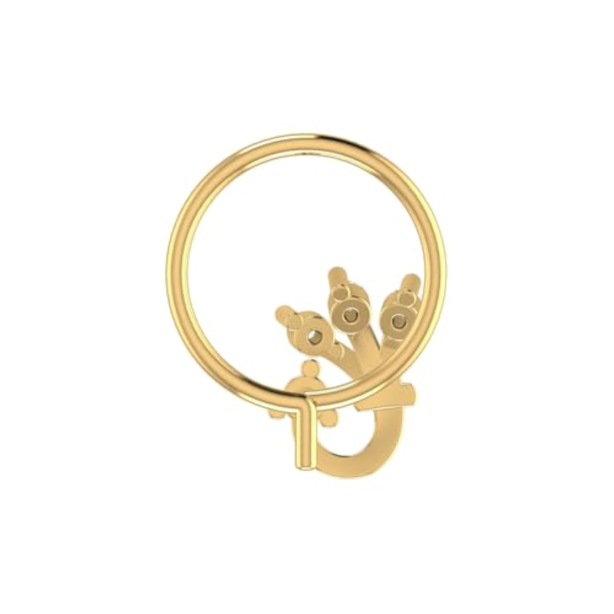 Women's 14Kt Yellow Gold Stud Nosering, Timeless Elegance