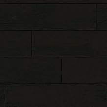 Tempaper Textured Black Shiplap Wood Planks Removable Peel and Stick Wallpaper, 20.5 in X 16.5 ft, Made in The USA