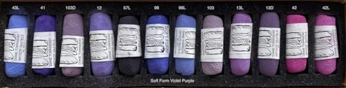 FineArtStore Diane Townsend Handmade Soft Pastel Sets- Purple/Violet Set of 12 Pastels