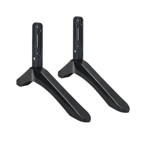 KFVMVTDW Base de meuble TV en aluminium, 2 pièces, support TV LCD noir, support de bureau
