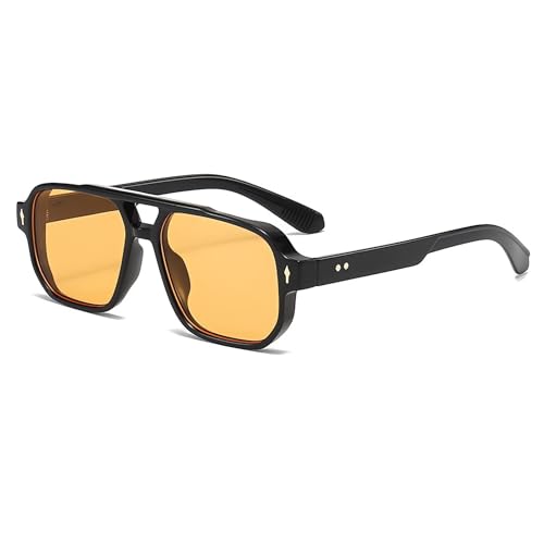 Óculos de sol retro na moda sol polarizados mulher óculos de aviador vintage homens mulheres com armação quadrada e ponte dupla adequada para viagens de carro festas na praia